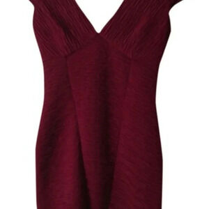 Torn by Ronny Kobo Red Sheath Mini Dress V-neck Sleeveless